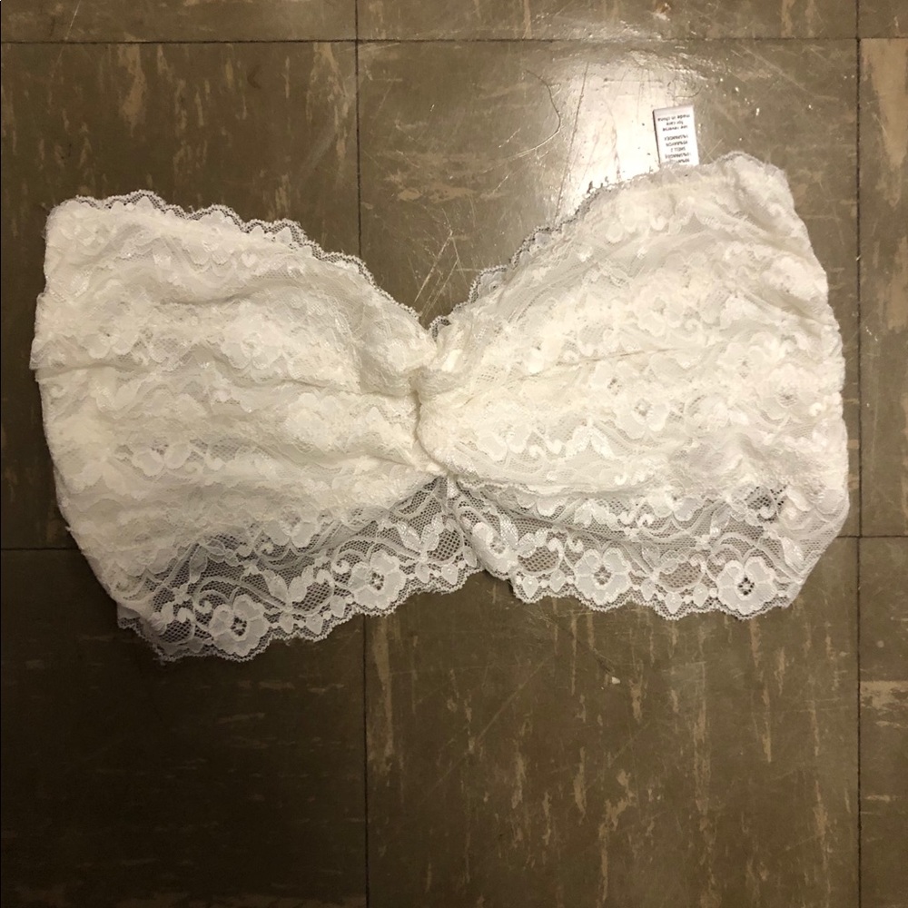 White Lace Strapless Bralette